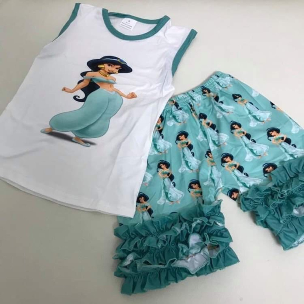 Jasmine cute sleeveless top ruffle shorts outfit - Picture 5 of 5
